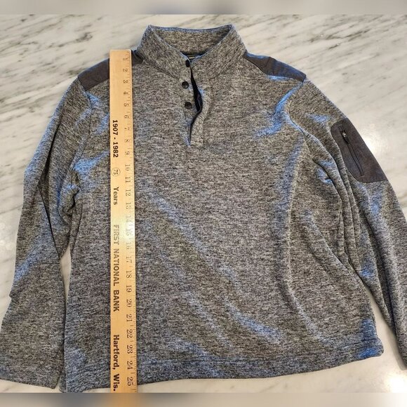 Greg Norman 1/4 Button Pullover Golf Sweatshirt Gray Fleece Lined Men's Large - Picture 6 of 6